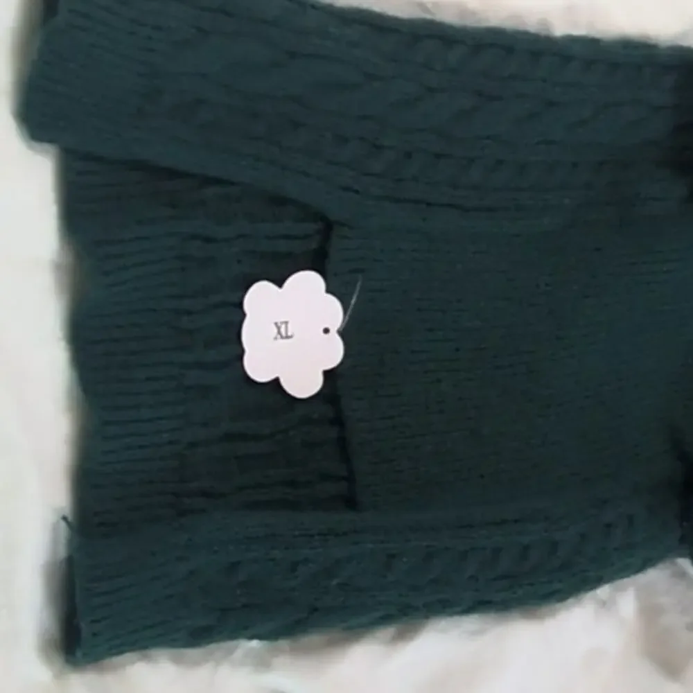 NWT Lorehelina Green Cable Knit Turtleneck Dog Sweater XL 21